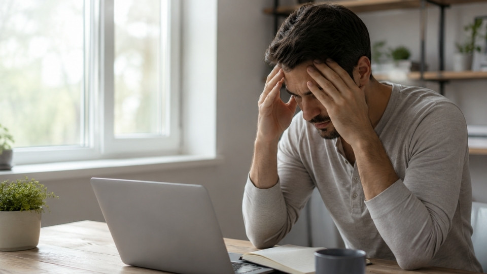 What Happens When Quitting Alcohol hero image of a man in withdrawal.