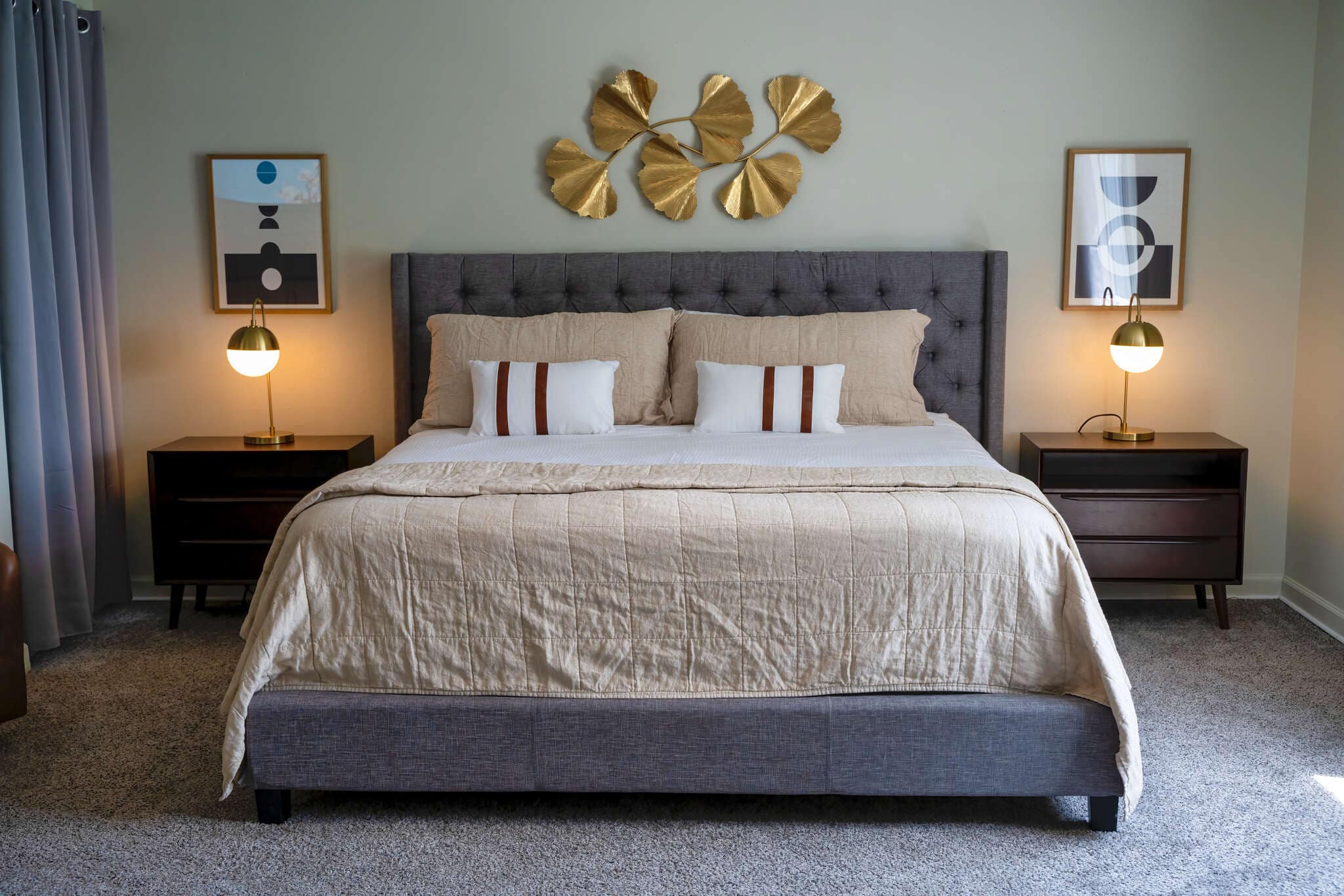 Full Bedroom View with a bed and two nigh stand tables - Luxoria Recovery